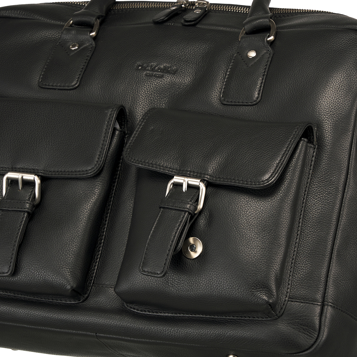 Деловая сумка Dr.Koffer из натуральной кожи черная