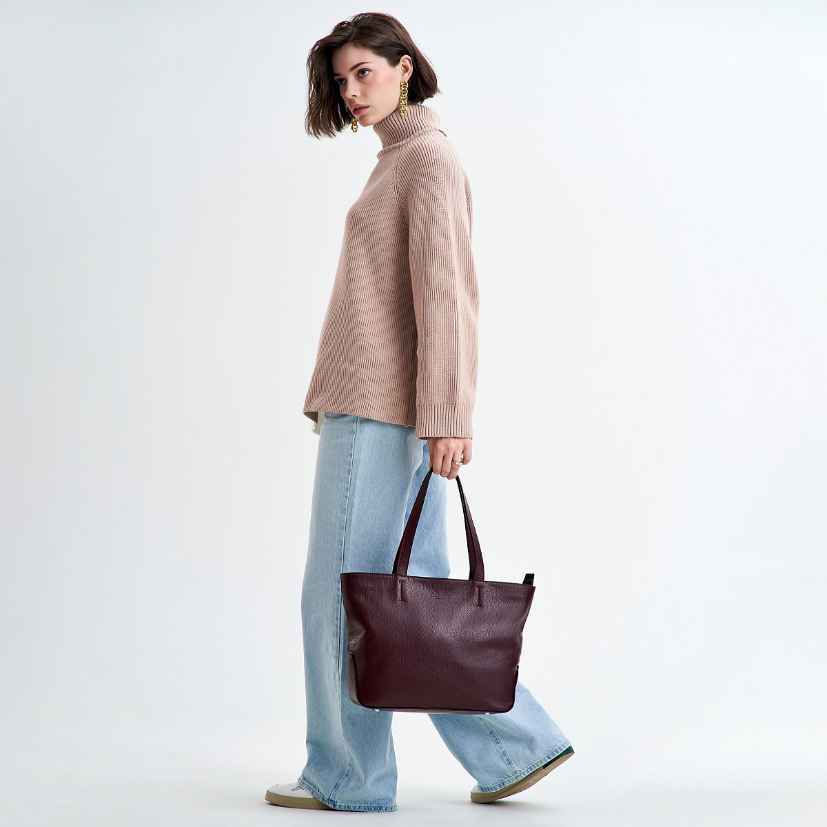 Женская сумка Dr. Koffer из натуральной кожи бордовая