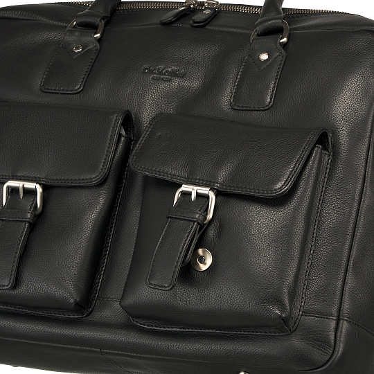 Деловая сумка Dr.Koffer из натуральной кожи черная