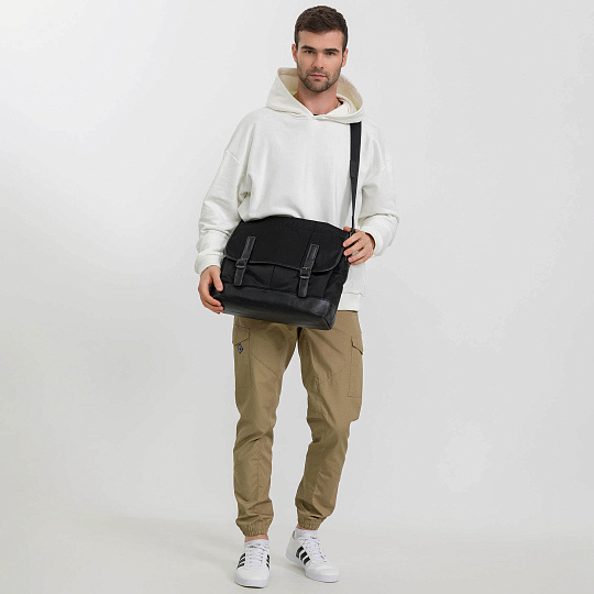 Сумка через плечо Dr.Koffer из нейлона и натуральной кожи