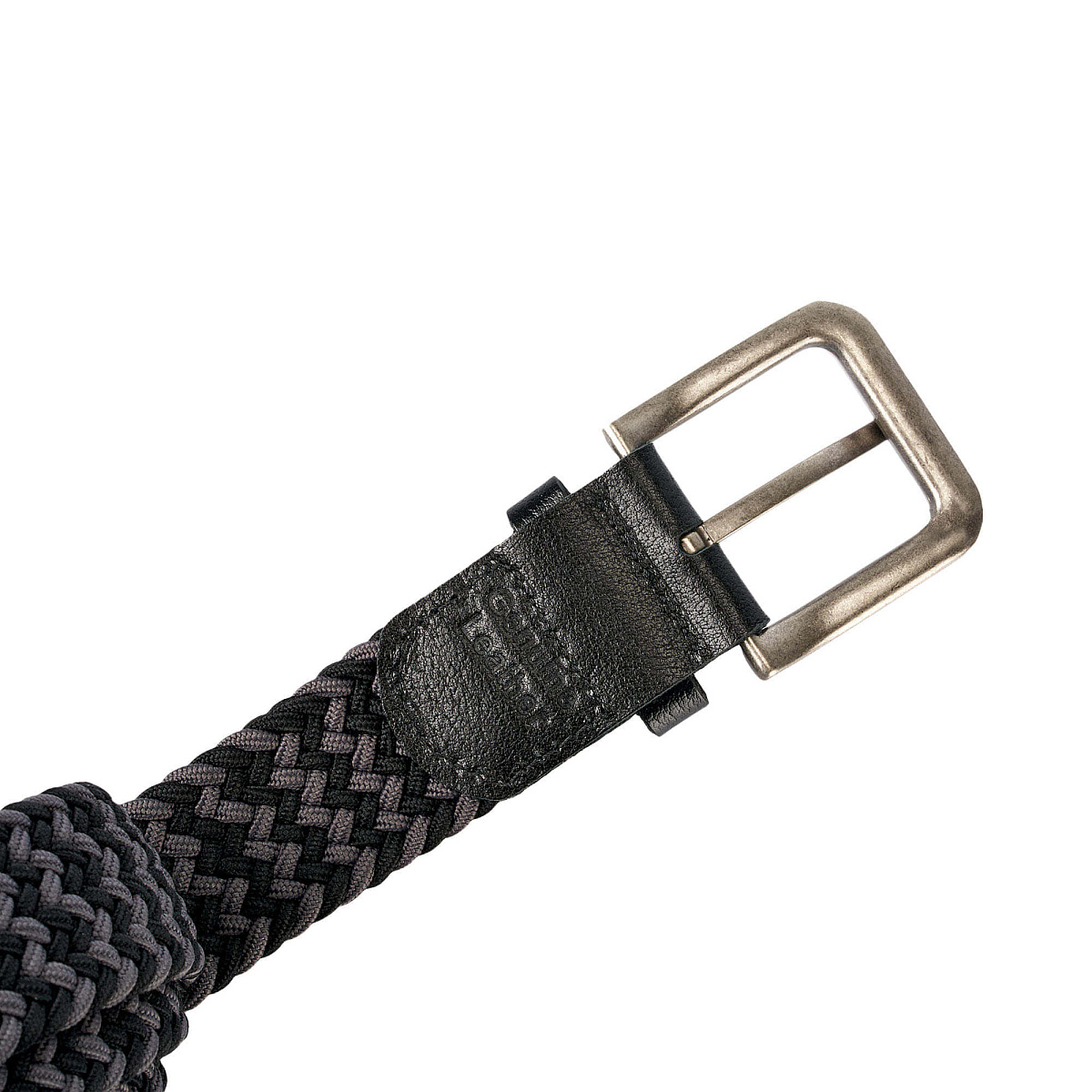 Ремень Dr.Koffer из натуральной кожи и текстиля черно-серый