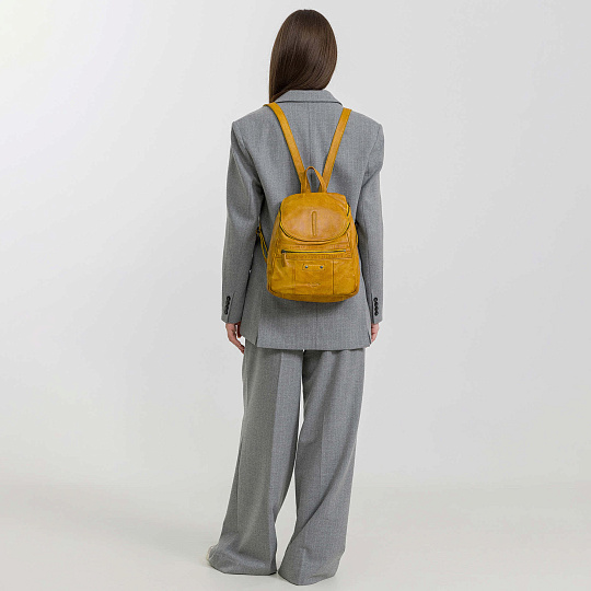 Рюкзак Dr.Koffer из натуральной кожи желтый