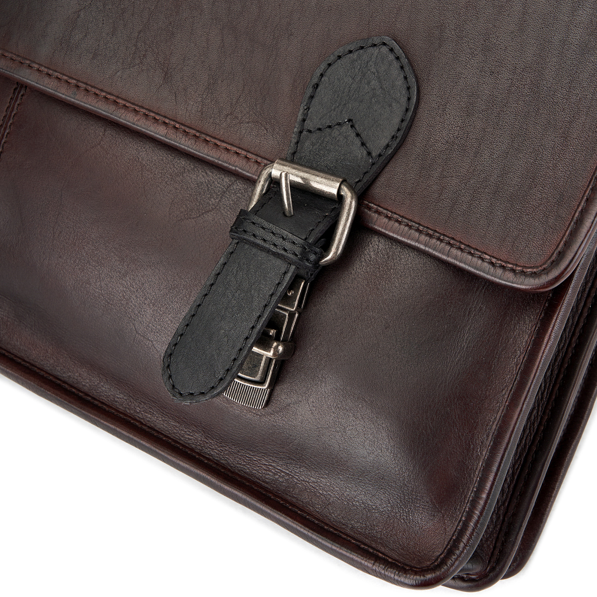 Портфель Dr.Koffer из натуральной кожи темно-коричневый