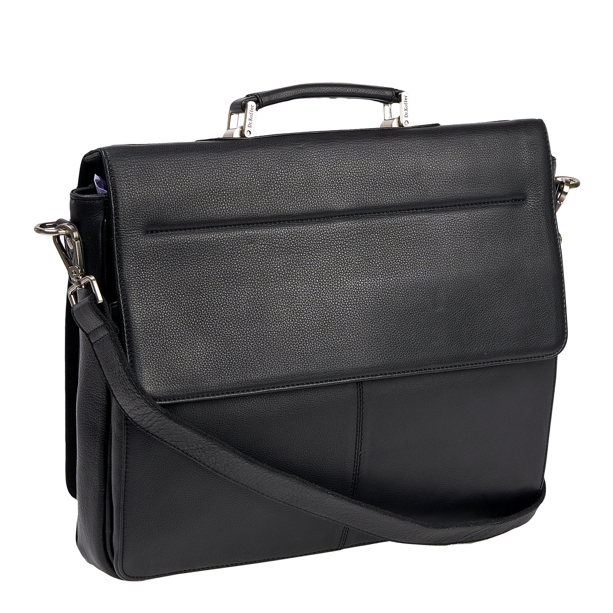 Портфель Dr.Koffer из натуральной кожи черный