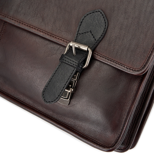 Портфель Dr.Koffer из натуральной кожи темно-коричневый