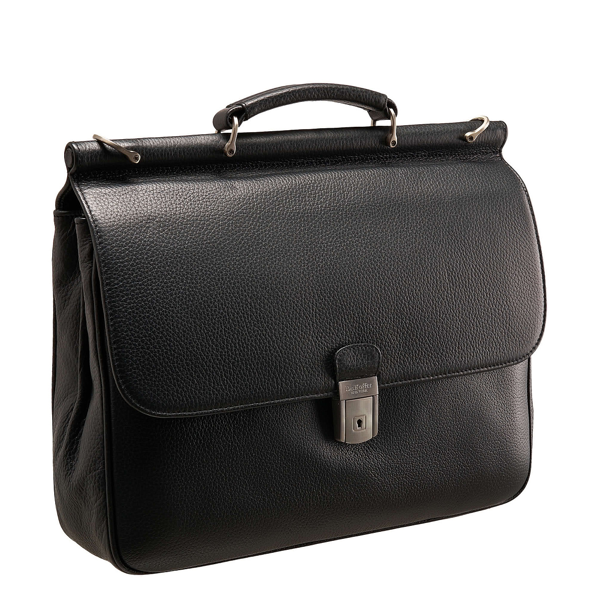 Портфель Dr.Koffer из натуральной кожи черный