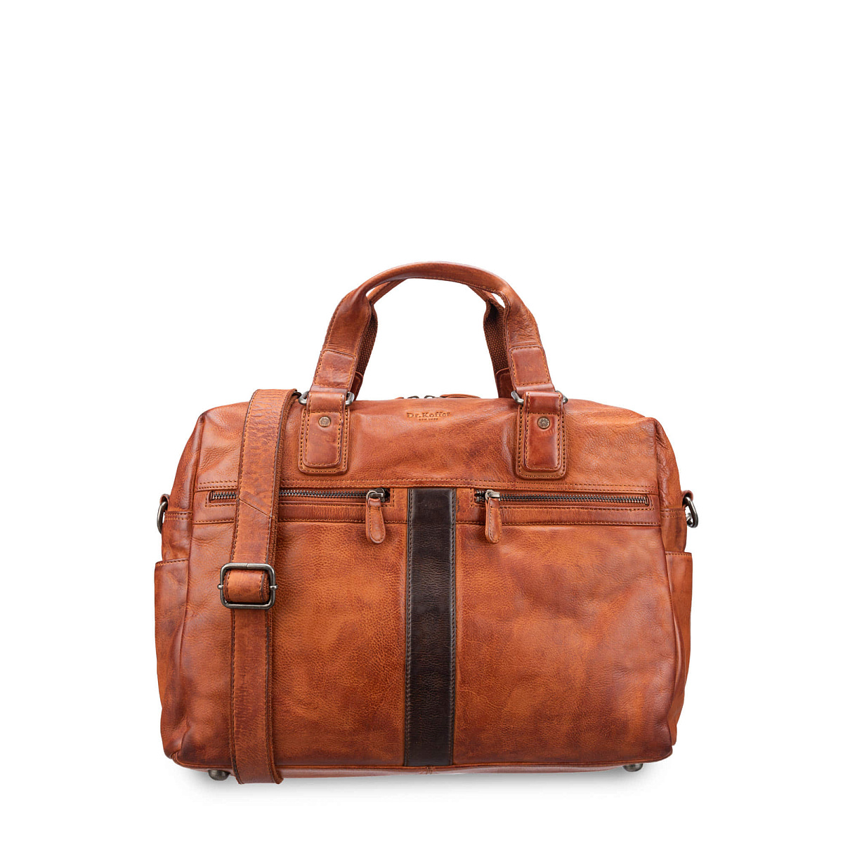Деловая сумка Dr.Koffer из натуральной кожи коричневая