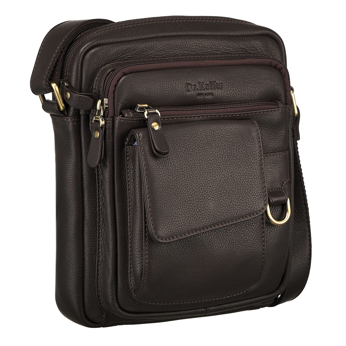 Сумка через плечо Dr.Koffer из натуральной кожи коричневая