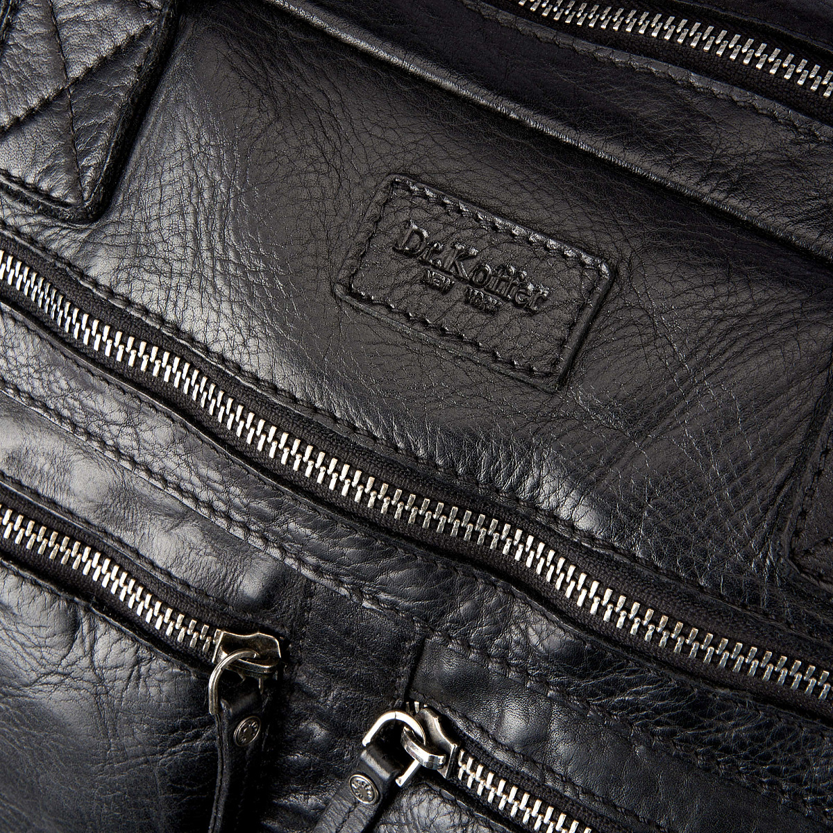 Деловая сумка Dr.Koffer из натуральной кожи черная