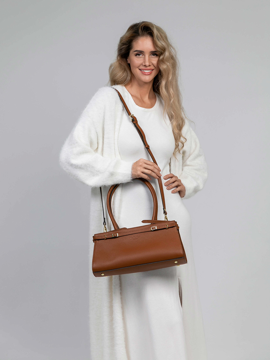 Женская сумка Dr.Koffer из натуральной кожи коричневая