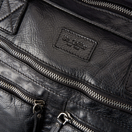 Деловая сумка Dr.Koffer из натуральной кожи черная