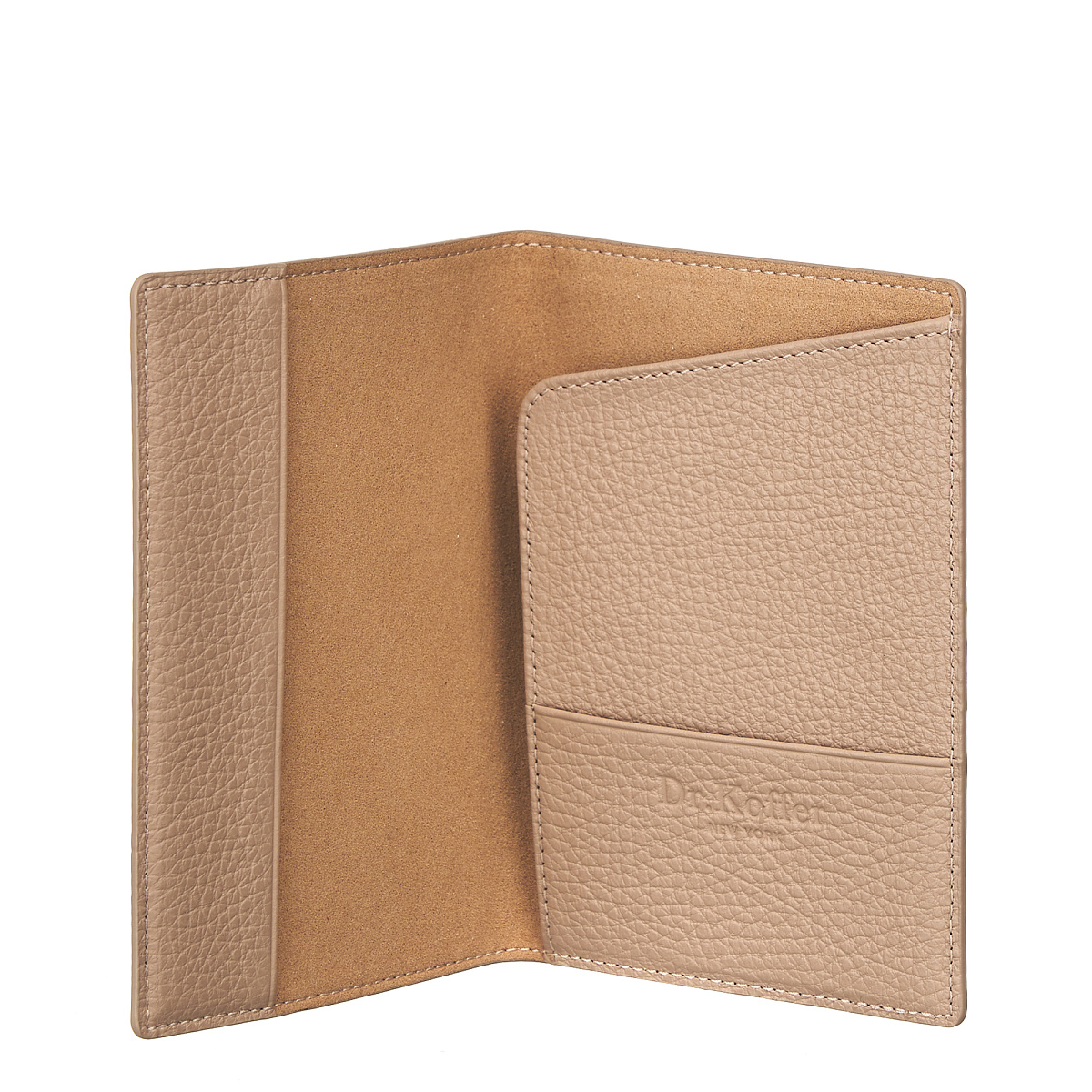 Обложка для паспорта Dr.Koffer из натуральной кожи бежевая