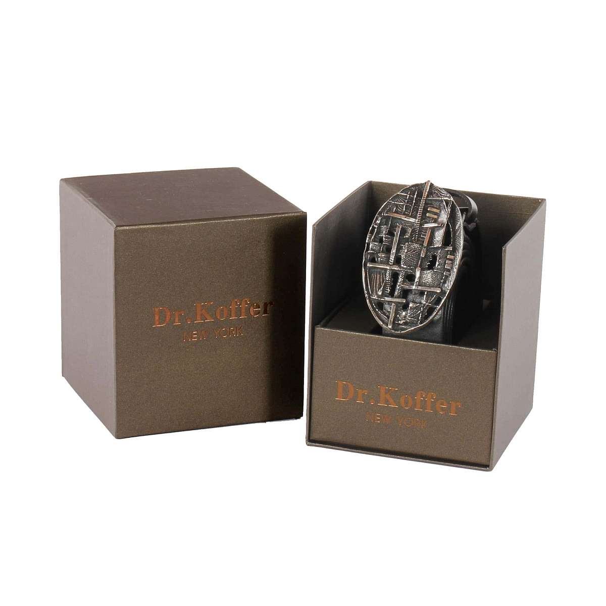 Ремень Dr. Koffer из натуральной кожи черный