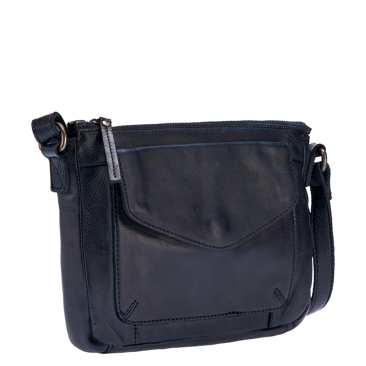 Сумка через плечо Dr.Koffer из натуральной кожи синяя