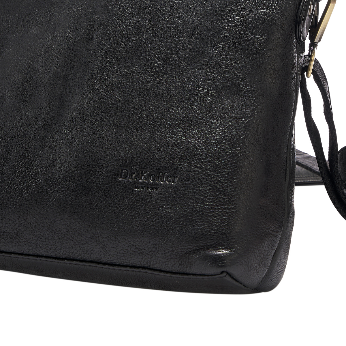 Деловая сумка Dr.Koffer из натуральной кожи черная