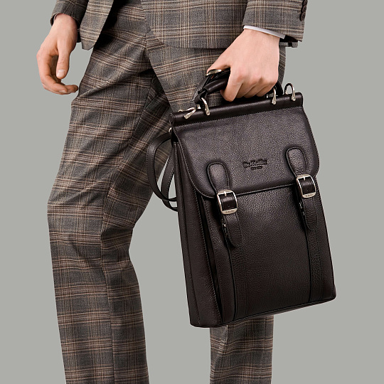 Сумка планшет Dr.Koffer из натуральной кожи черный