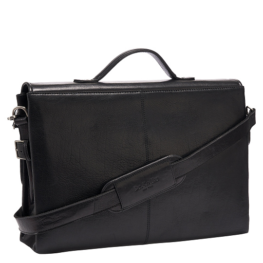 Портфель Dr.Koffer из натуральной кожи черный