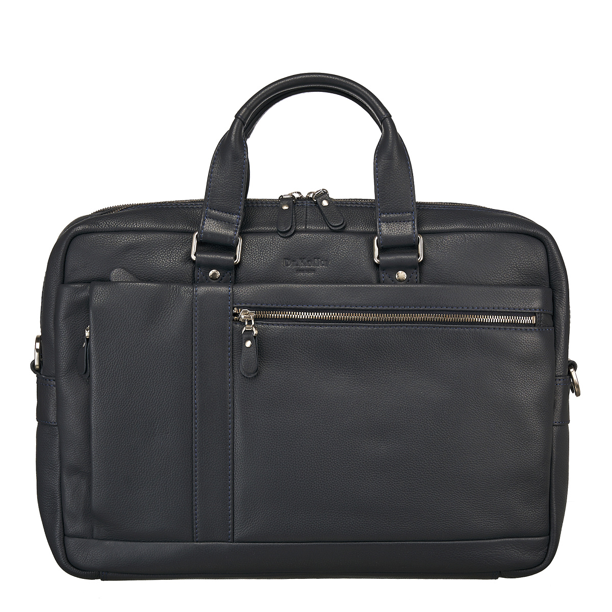 Деловая сумка Dr.Koffer из натуральной кожи черная