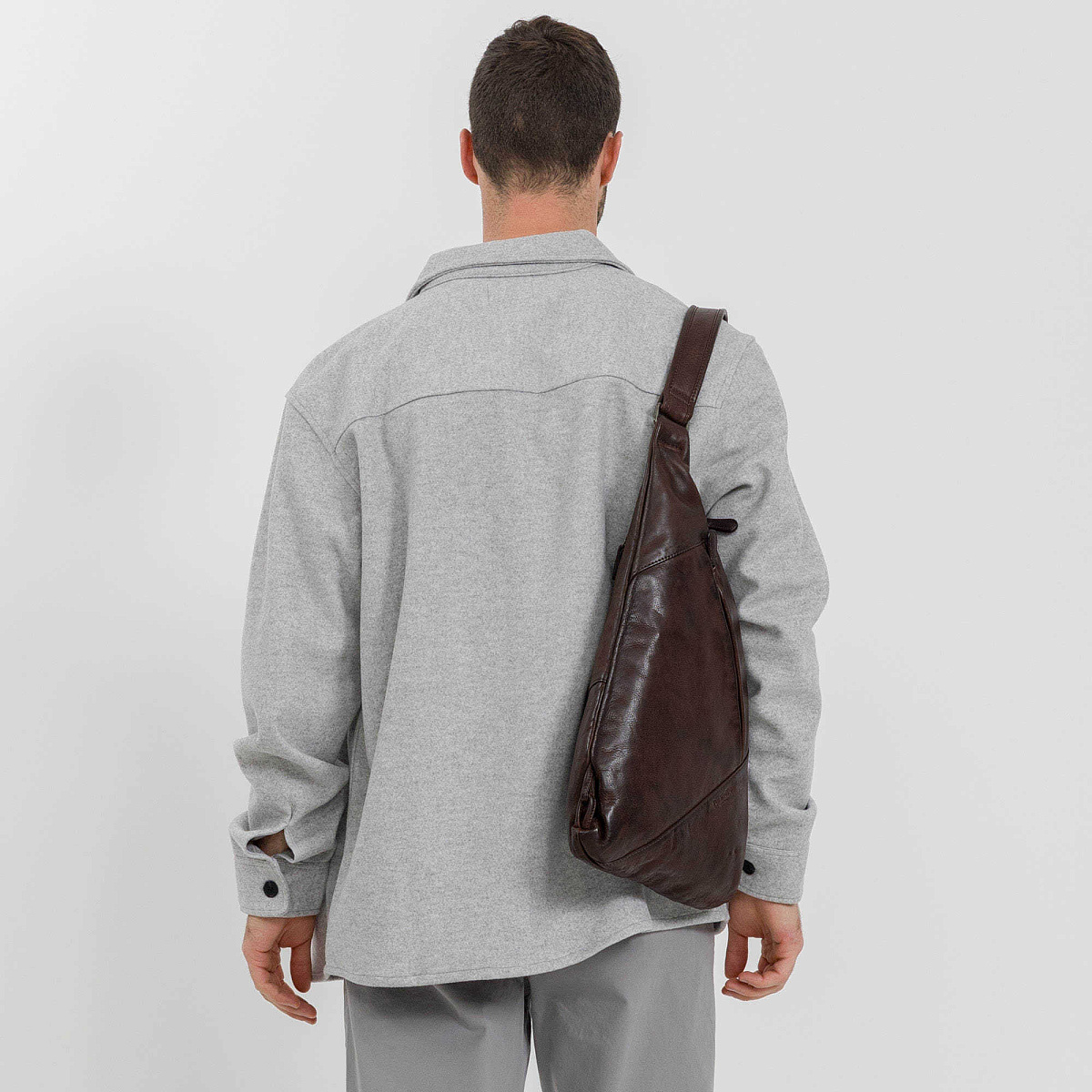 Рюкзак Dr.Koffer из натуральной кожи темно-коричневый