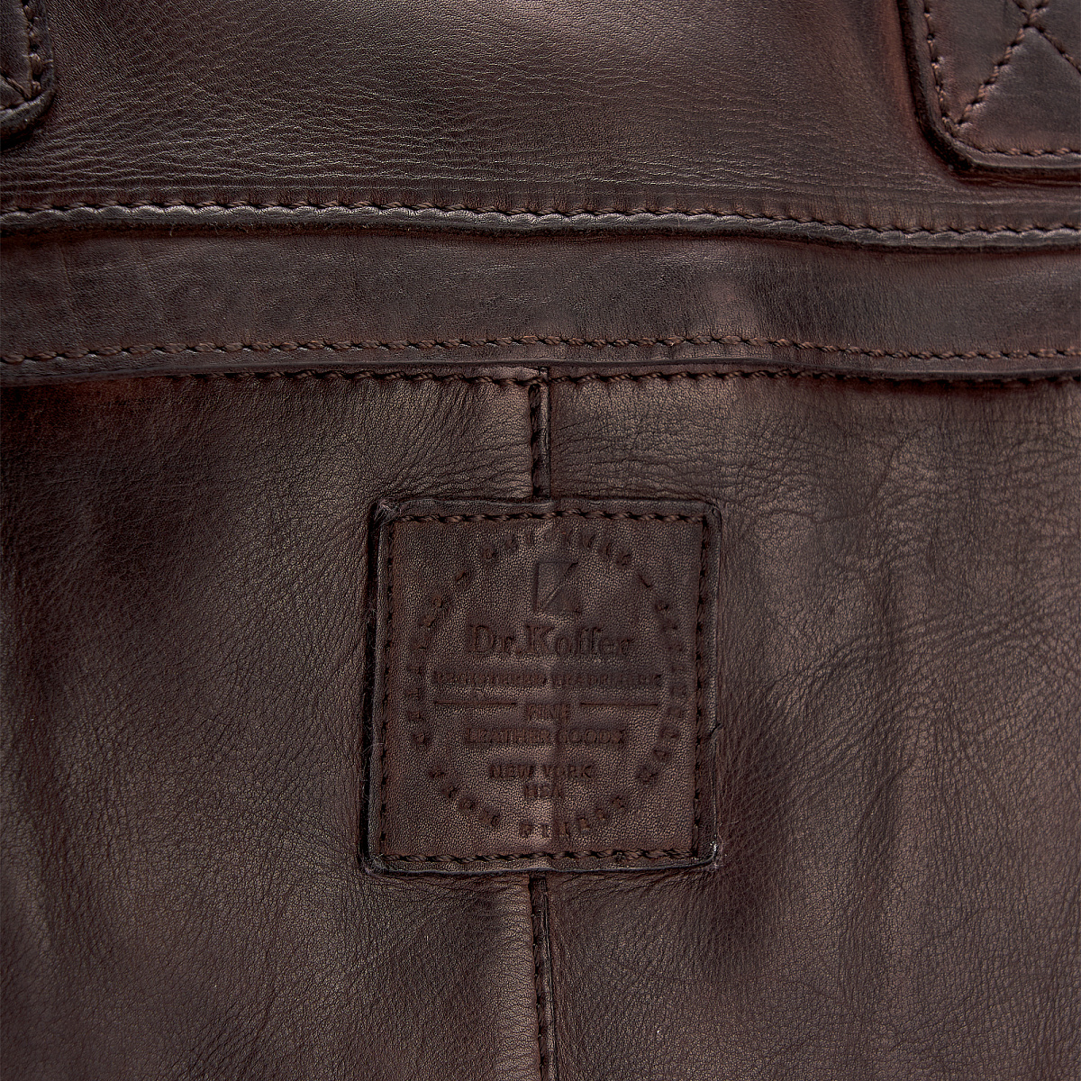 Деловая сумка Dr.Koffer из натуральной кожи темно-коричневая