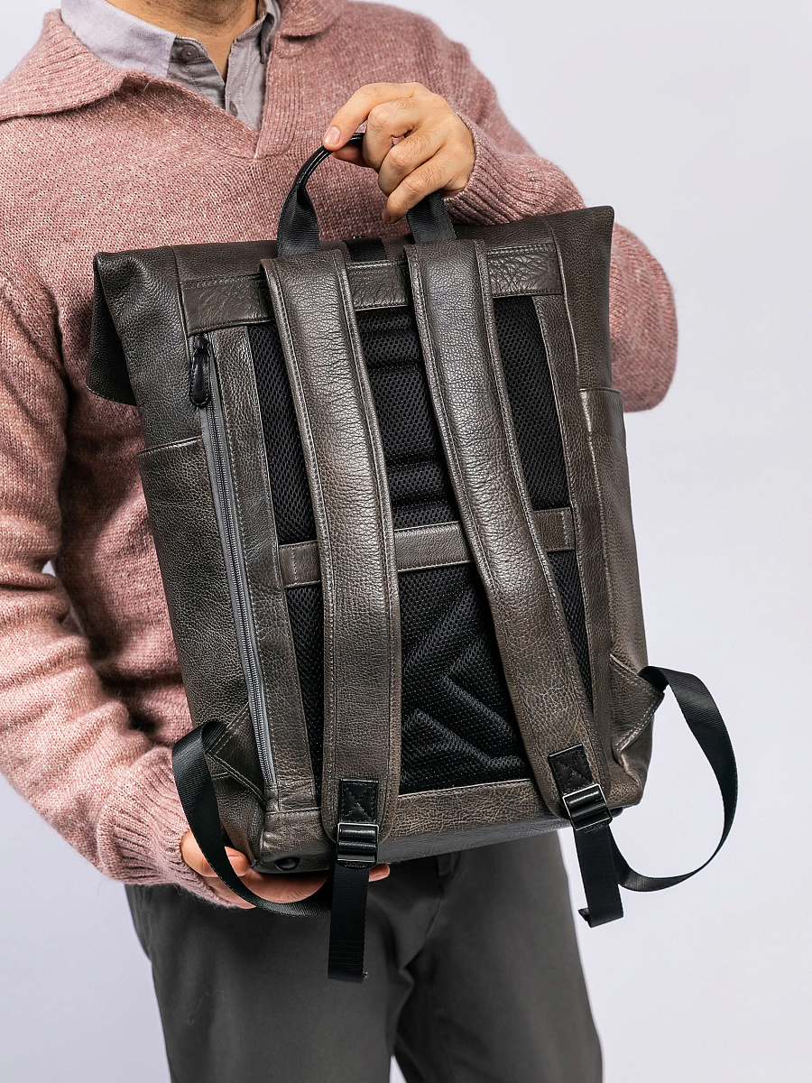 Рюкзак Dr. Koffer из натуральной кожи серый