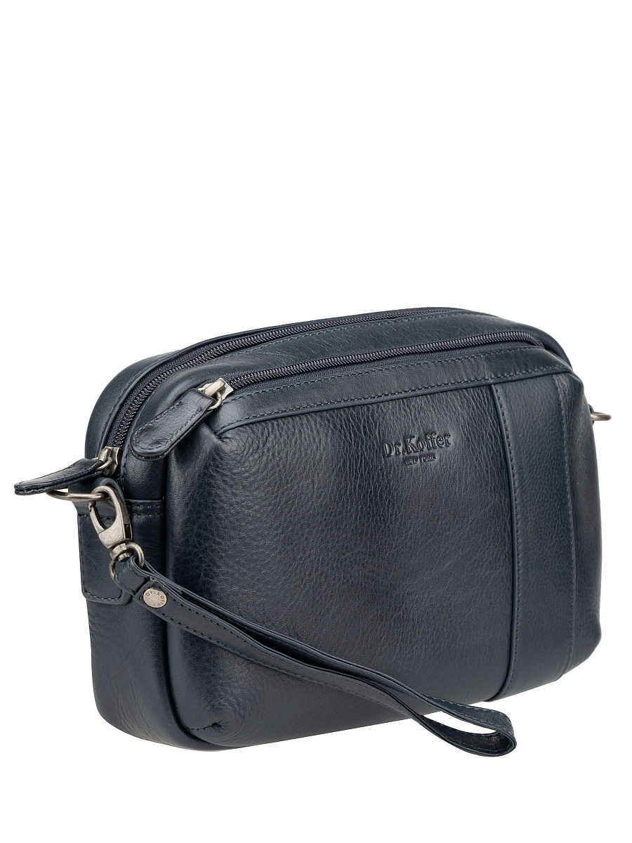 Сумка-визитка Dr. Koffer из натуральной кожи синяя