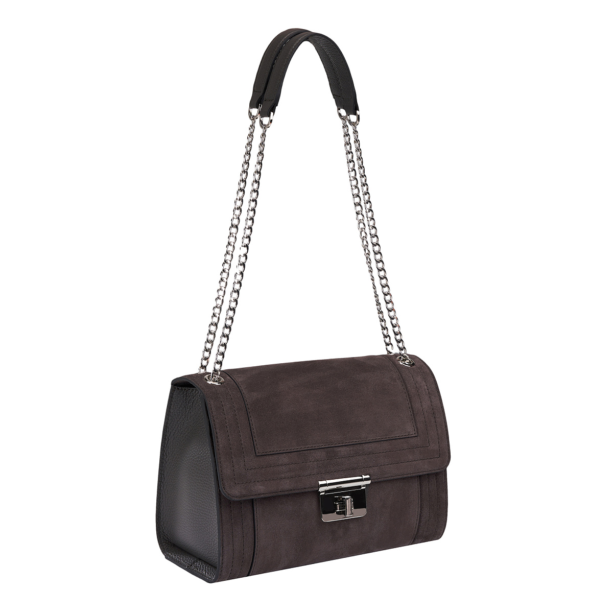 Женская сумка Dr. Koffer из натуральной кожи серая