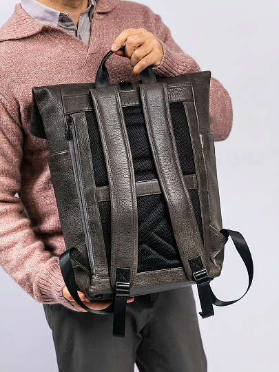 Рюкзак Dr. Koffer из натуральной кожи серый