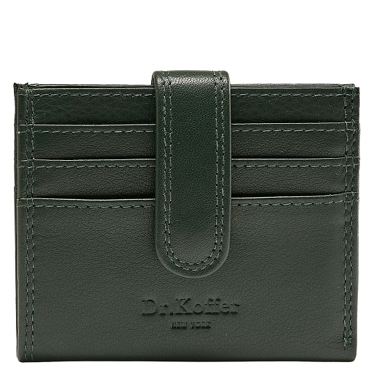 Кредитница Dr.Koffer из натуральной кожи зеленая