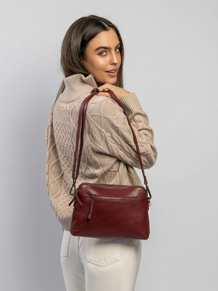 Женская сумка Dr.Koffer из натуральной кожи бордовая