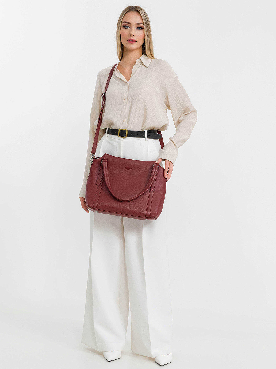 Женская сумка Dr.Koffer из натуральной кожи бордовая
