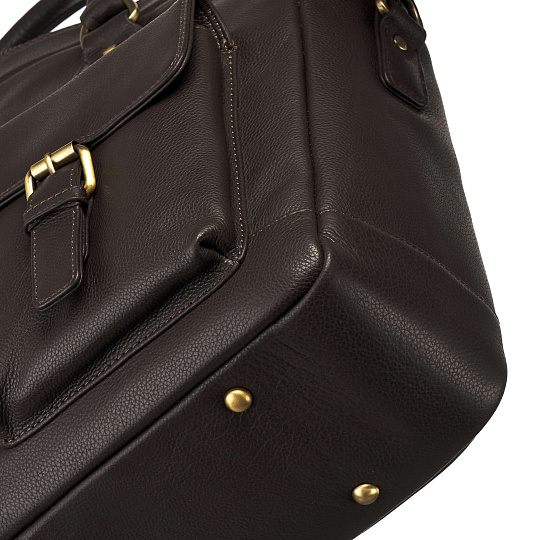 Деловая сумка Dr.Koffer из натуральной кожи темно-коричневая