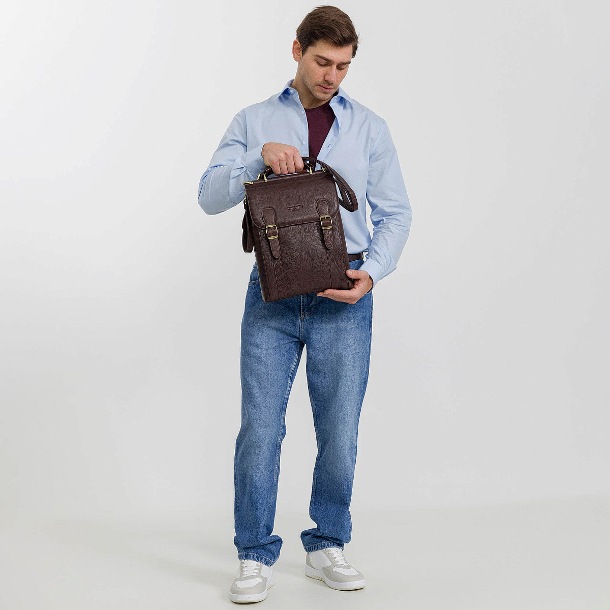 Сумка планшет Dr.Koffer из натуральной кожи коричневый