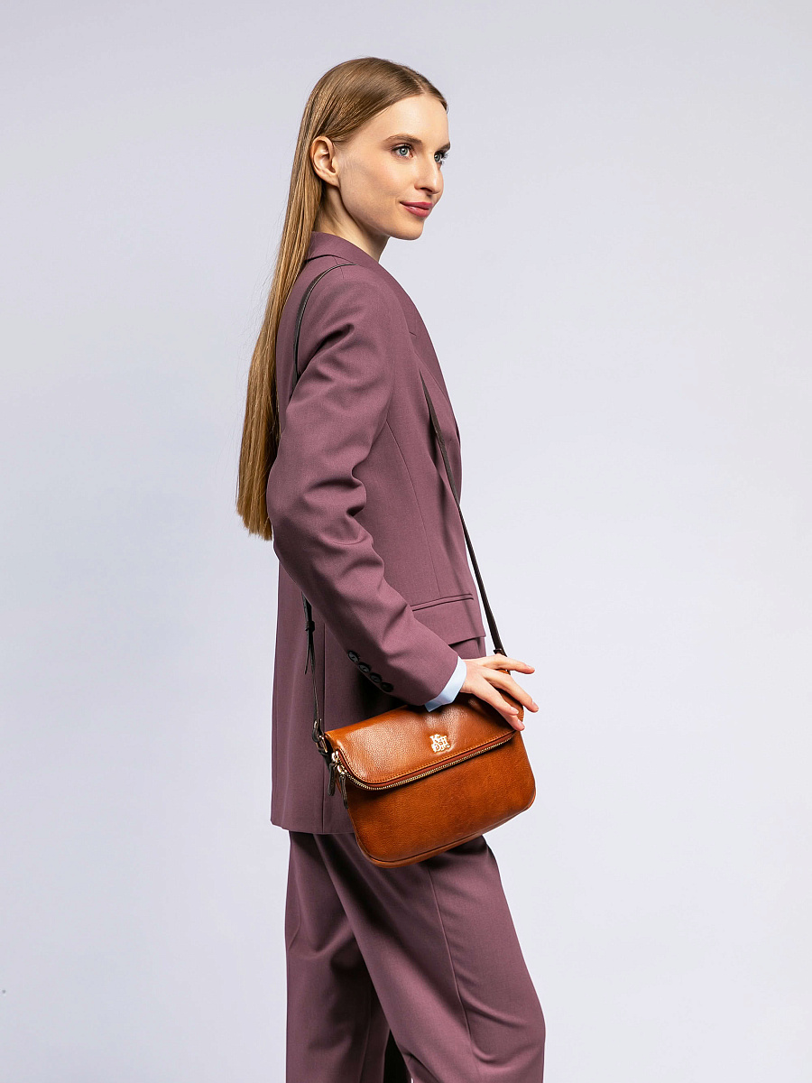 Женская сумка Dr. Koffer из натуральной кожи коричневая