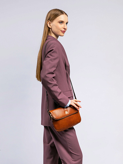 Женская сумка Dr. Koffer из натуральной кожи коричневая