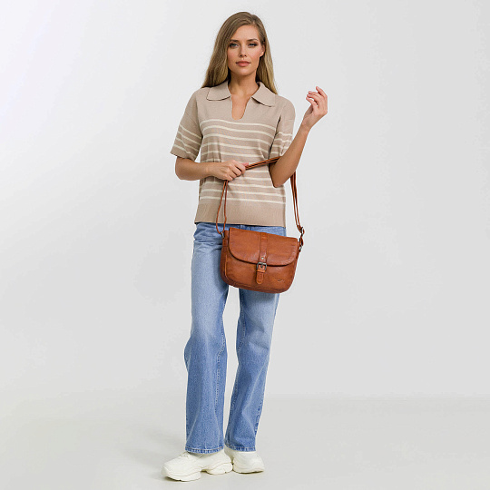 Сумка через плечо Dr.Koffer из натуральной кожи коричневая