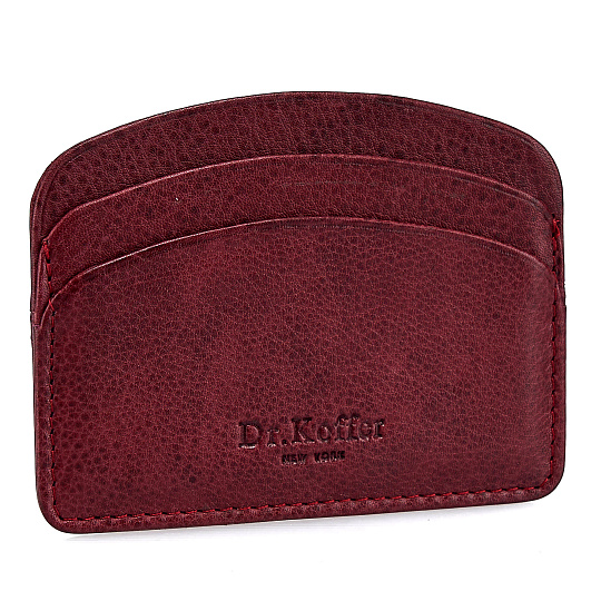 Кредитница Dr.Koffer из натуральной кожи бордовая