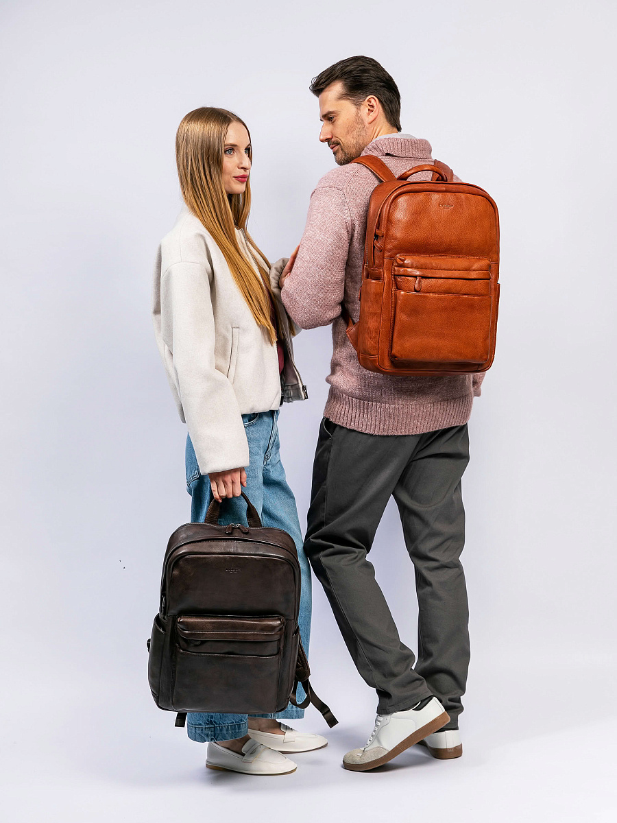 Рюкзак Dr. Koffer из натуральной кожи коричневый