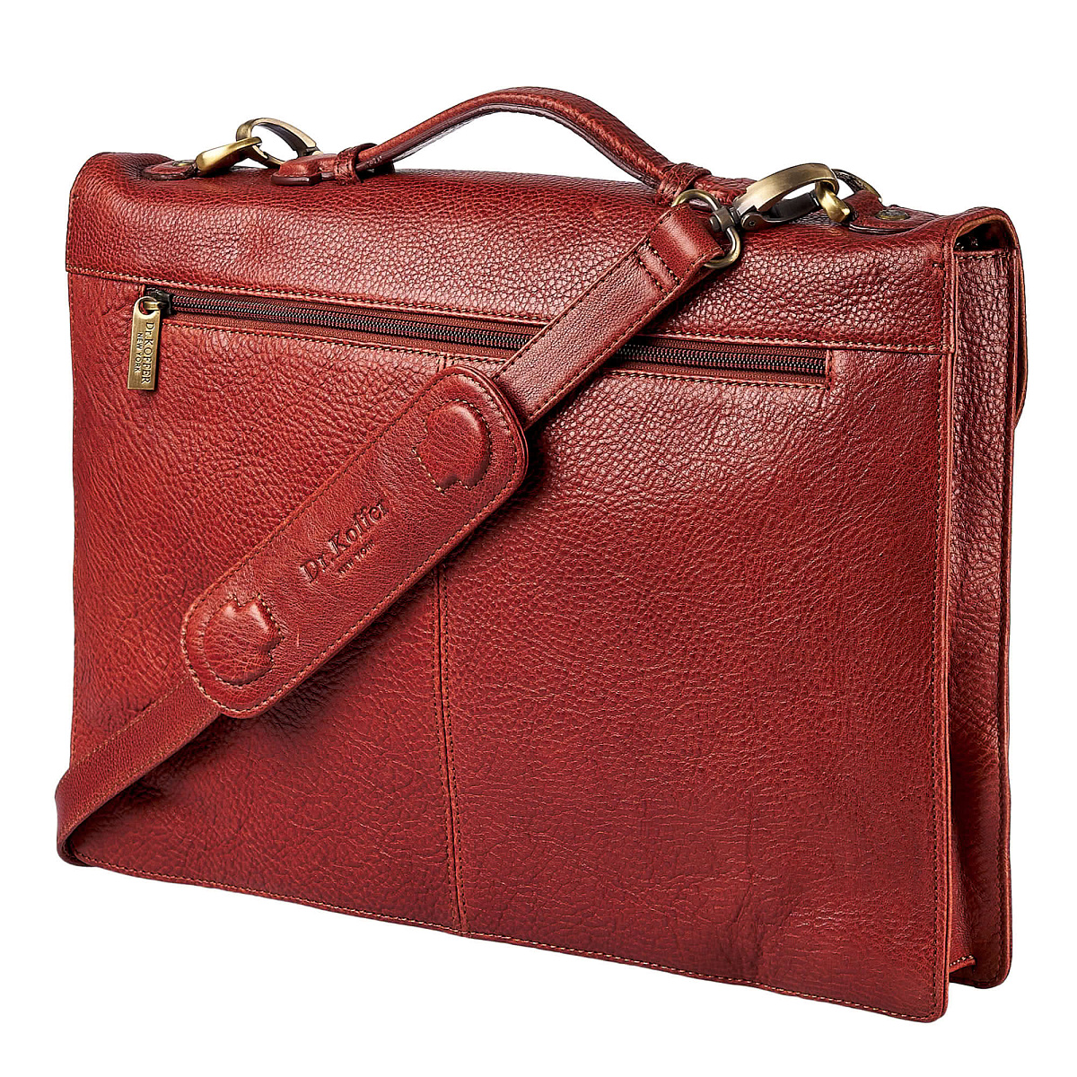 Портфель Dr.Koffer из натуральной кожи светло-коричневый