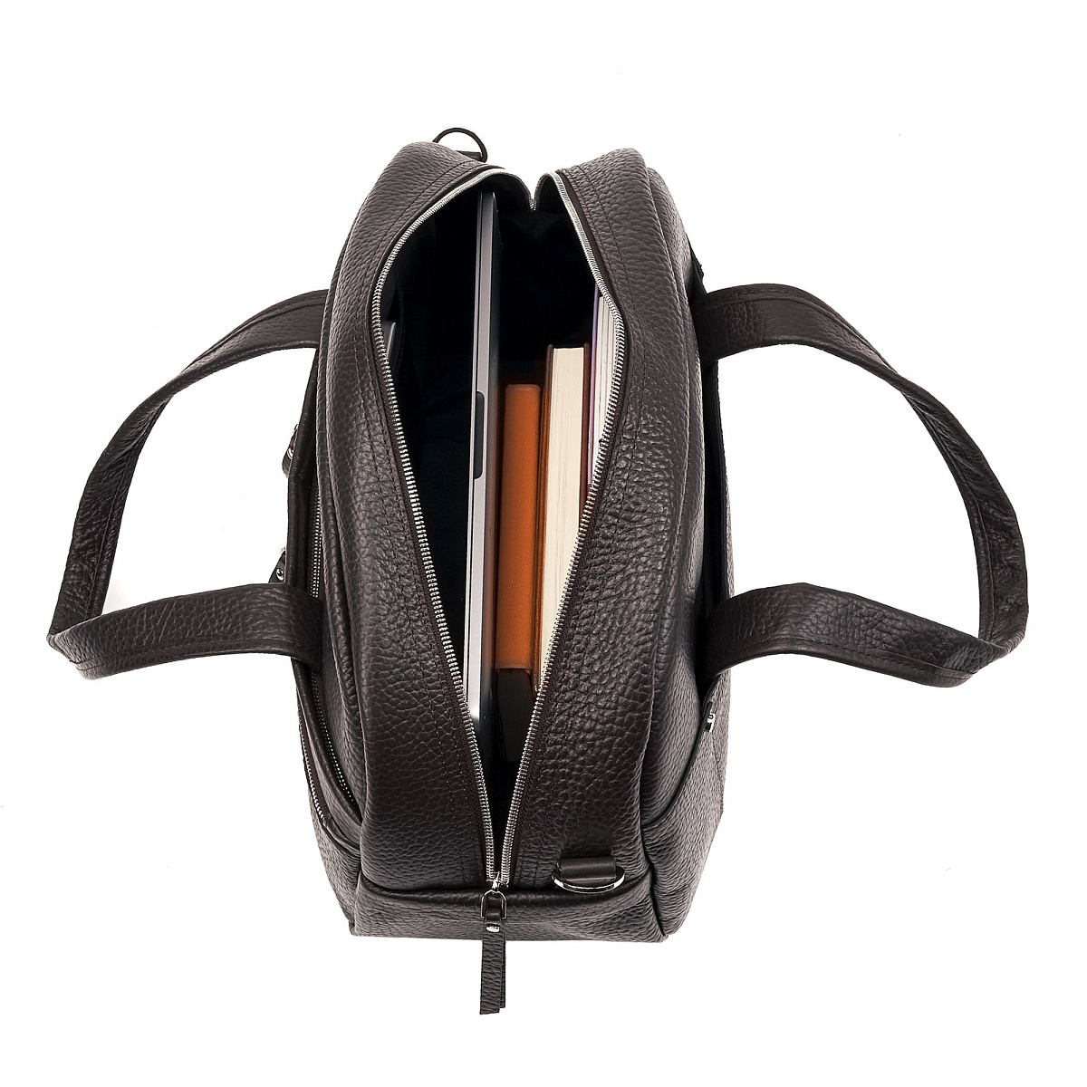 Коричневая дорожная сумка из натуральной кожи