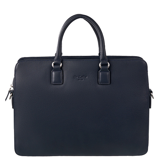 Деловая сумка Dr.Koffer из натуральной кожи синяя