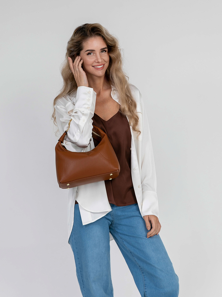 Женская сумка Dr.Koffer из натуральной кожи коричневая