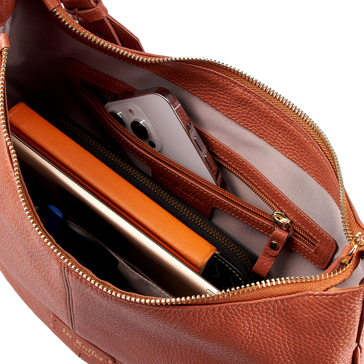 Женская сумка  Dr. Koffer из натуральной кожи оранжевая