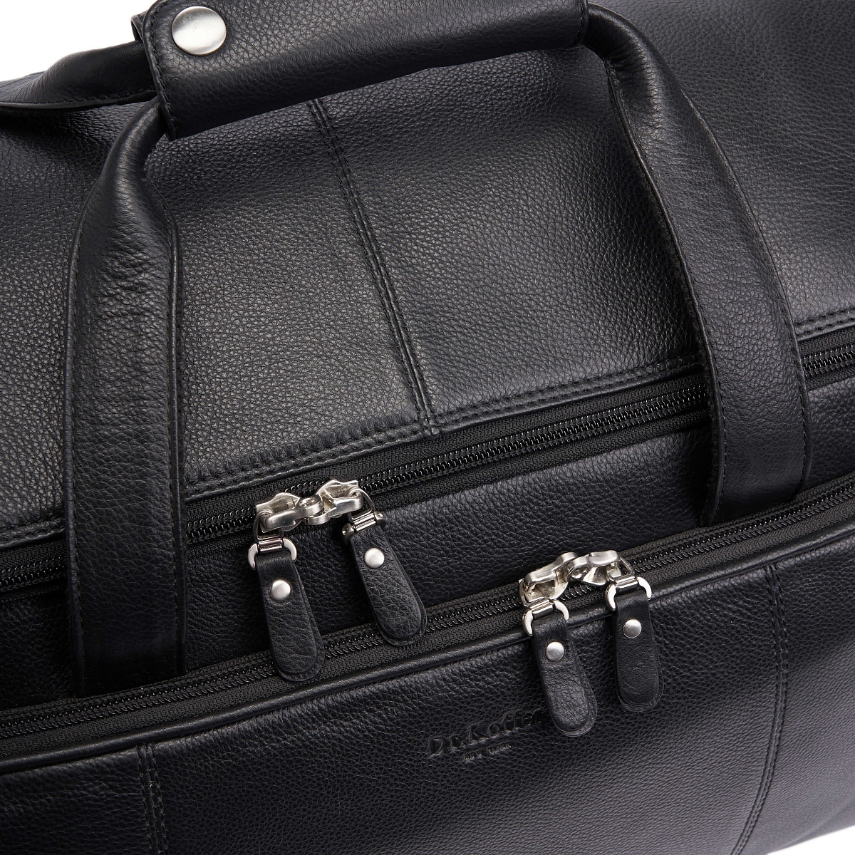Сумка дорожная Dr.Koffer из натуральной кожи черная