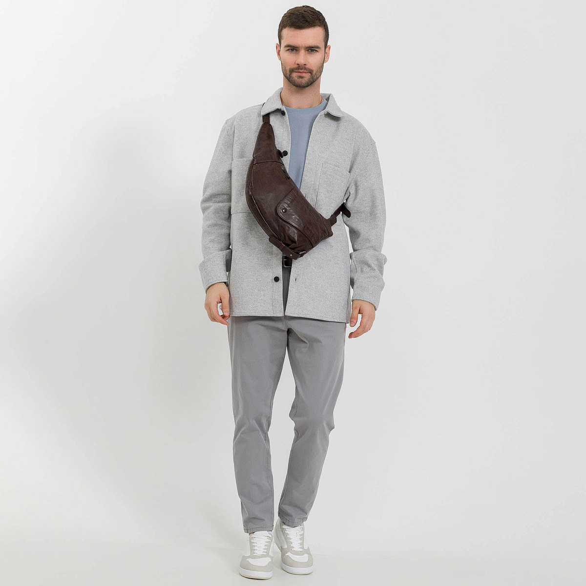 Рюкзак Dr.Koffer из натуральной кожи темно-коричневый