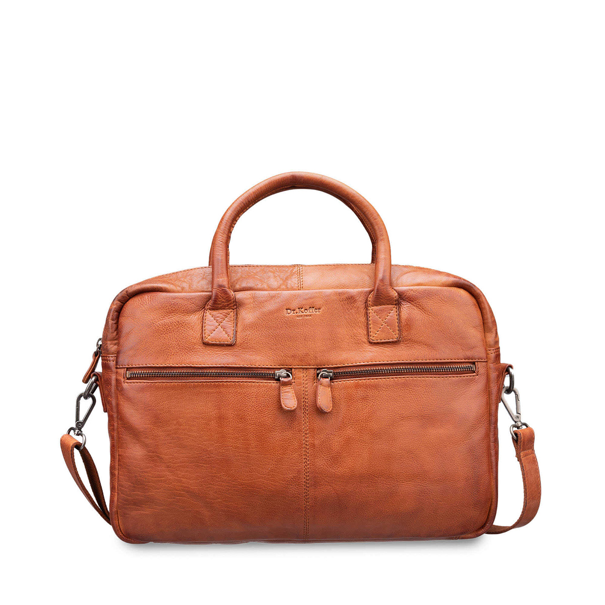 Деловая сумка Dr.Koffer из натуральной кожи коричневая