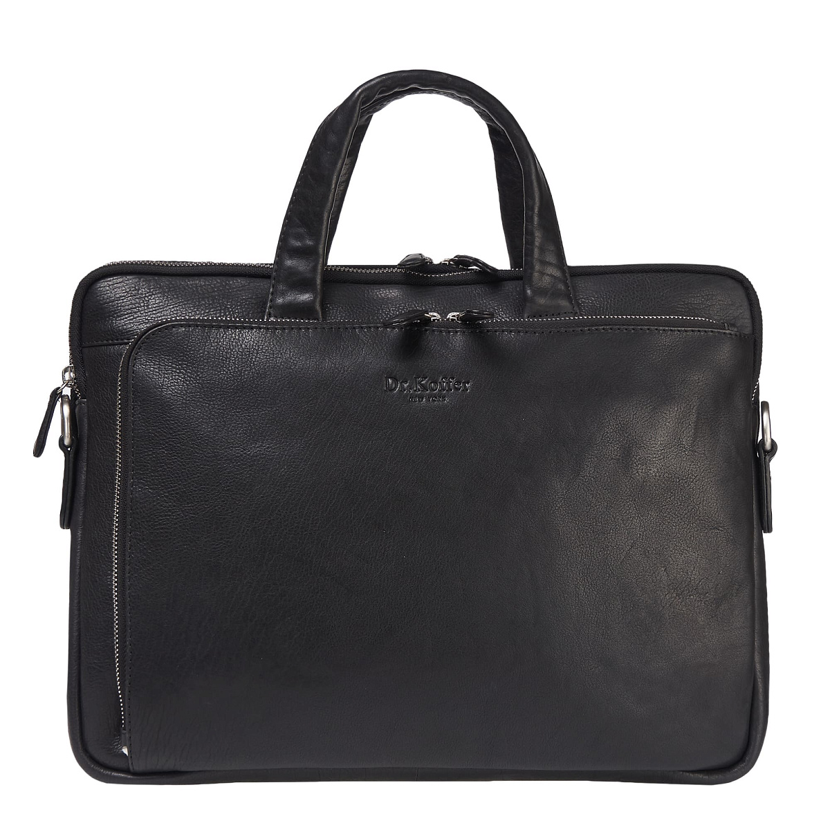 Деловая сумка Dr.Koffer из натуральной кожи черная