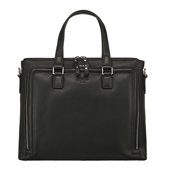 Деловая сумка Dr.Koffer из натуральной кожи черная