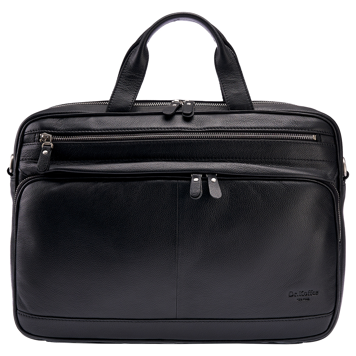 Деловая сумка Dr.Koffer из натуральной кожи черная