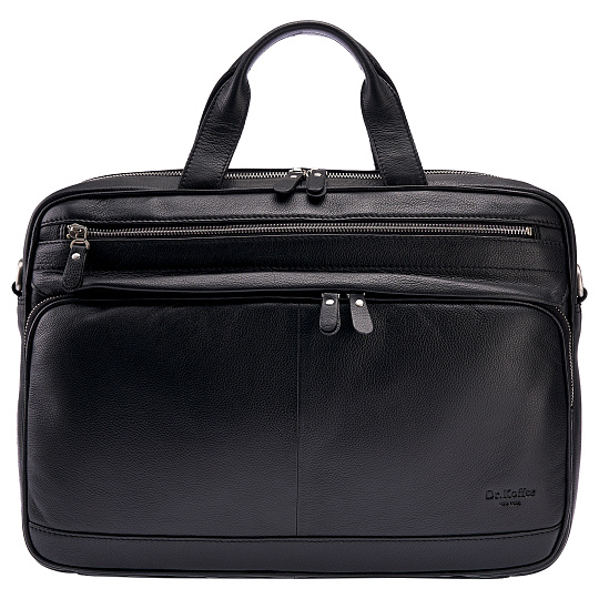 Деловая сумка Dr.Koffer из натуральной кожи черная